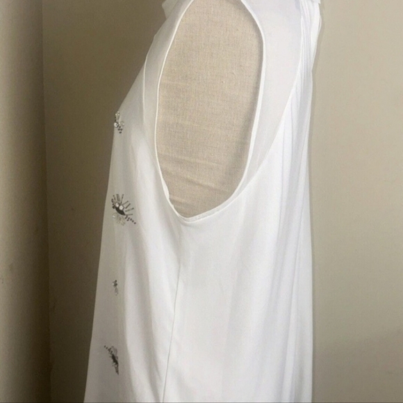 Robert Rodriguez Sleeveless Beaded Sheer Blouse Evening Wear Sz Medium - Picture 2 of 12